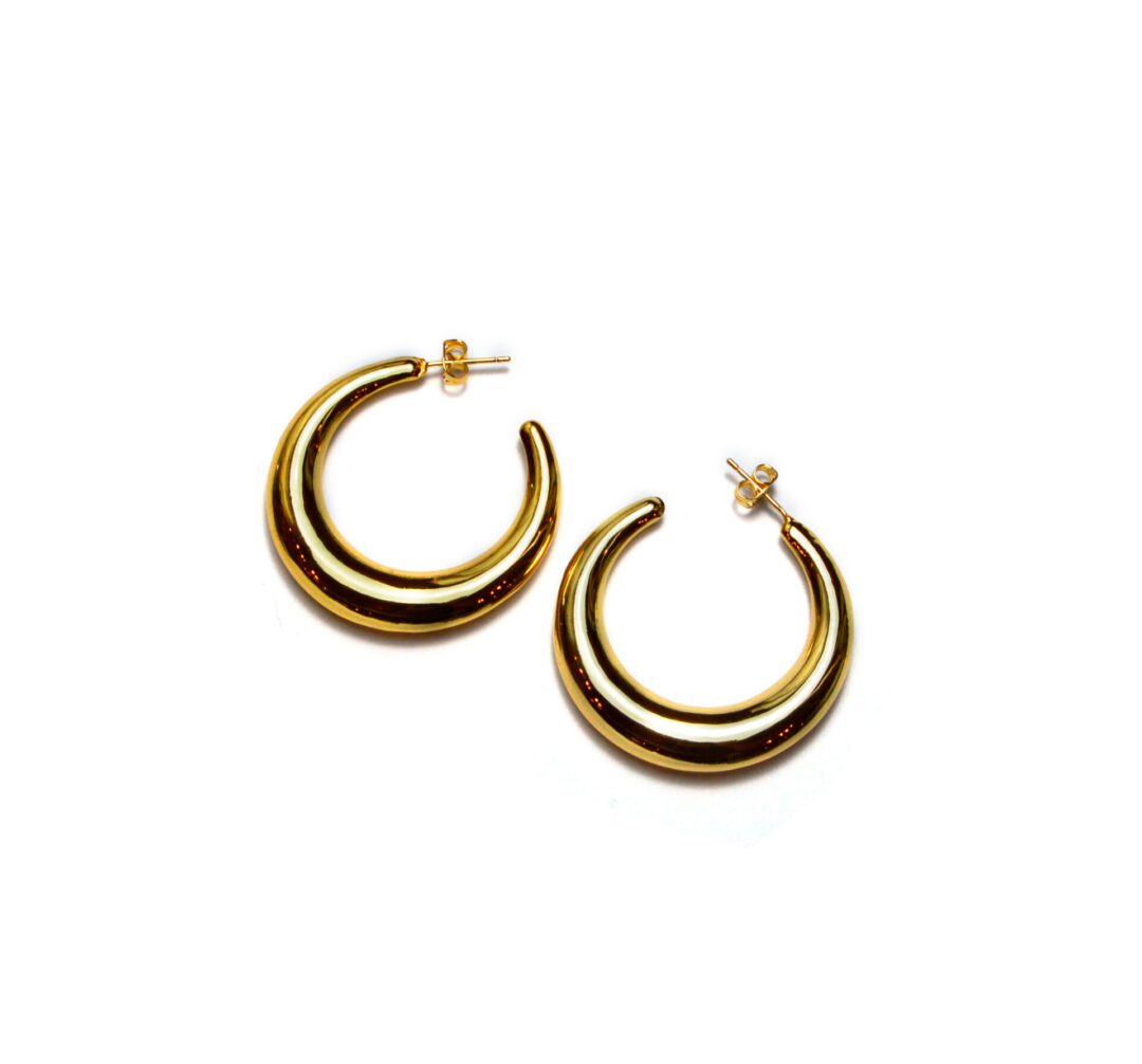 Glowing Gold Hoops