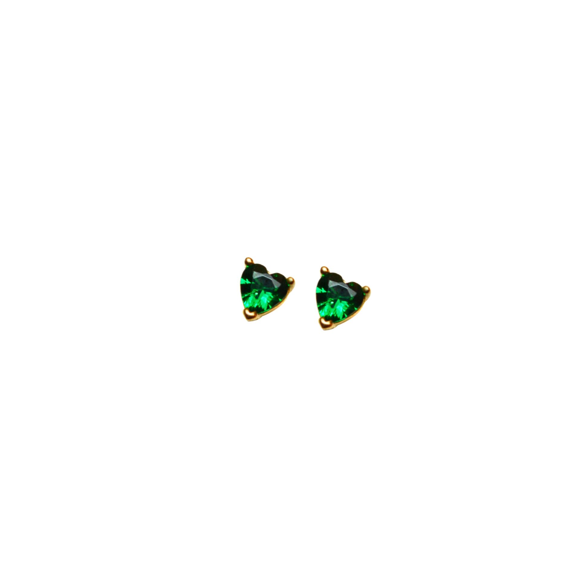 Emerald Heart Studs