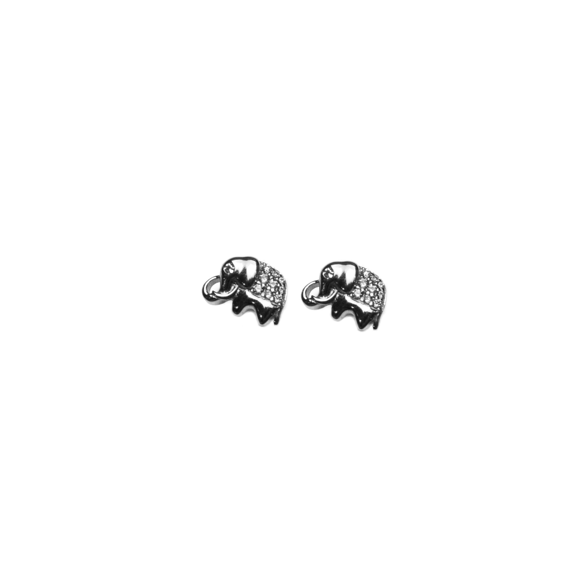 Silver Elephant Studs