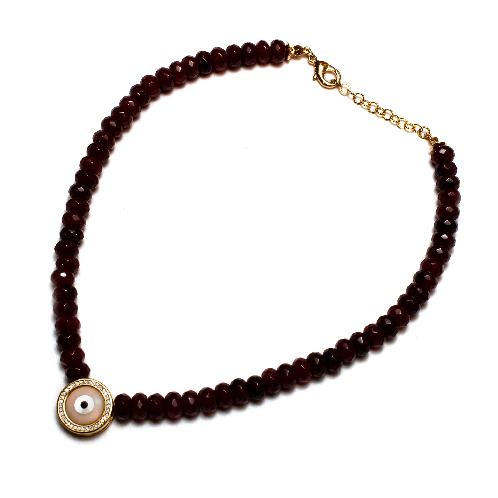 Garnet Agate Evil Eye