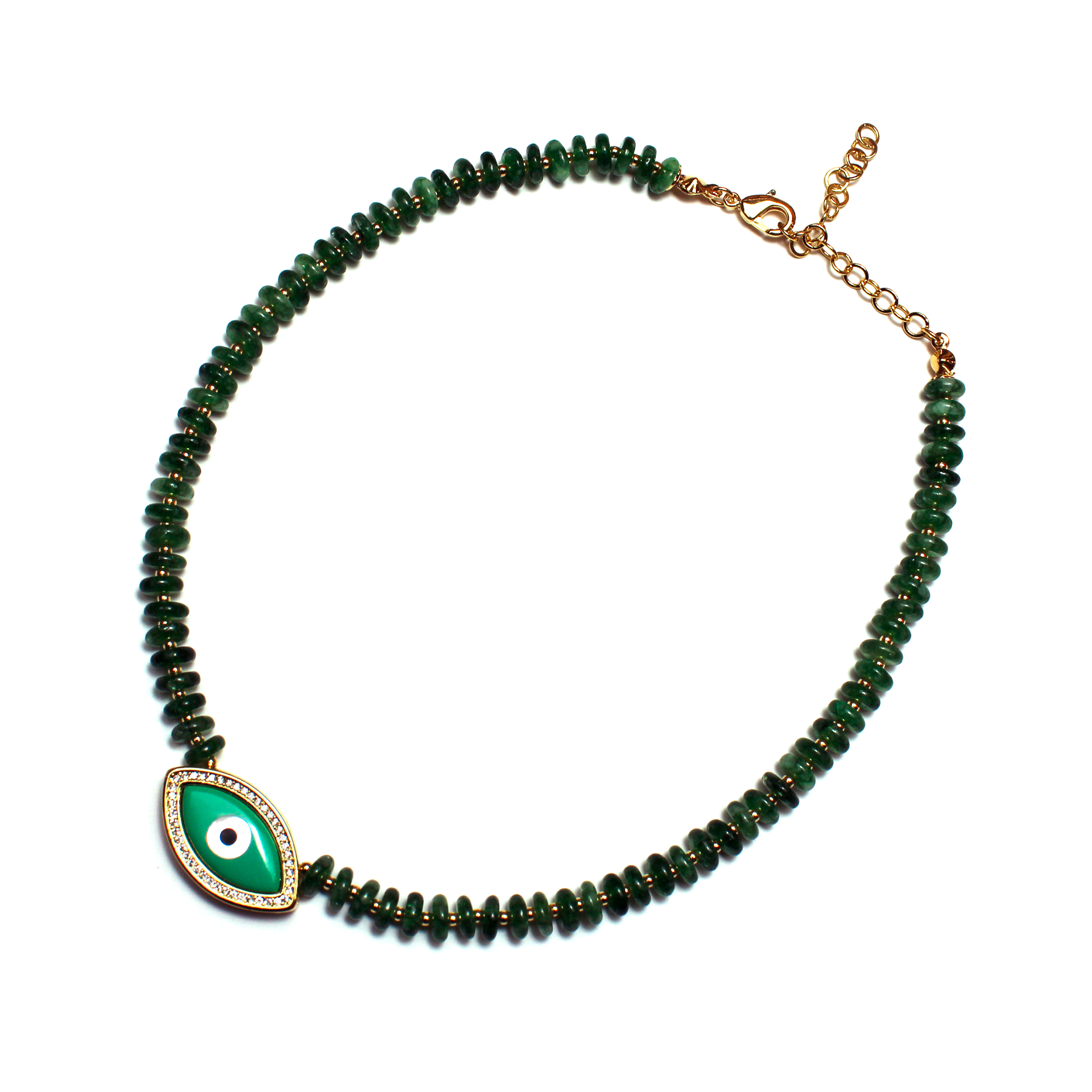 Green Quartz Evil Eye