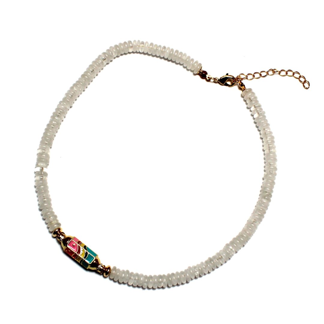 White Quartz Multi-Color Charm