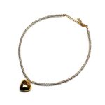 Hematite Silver Heart