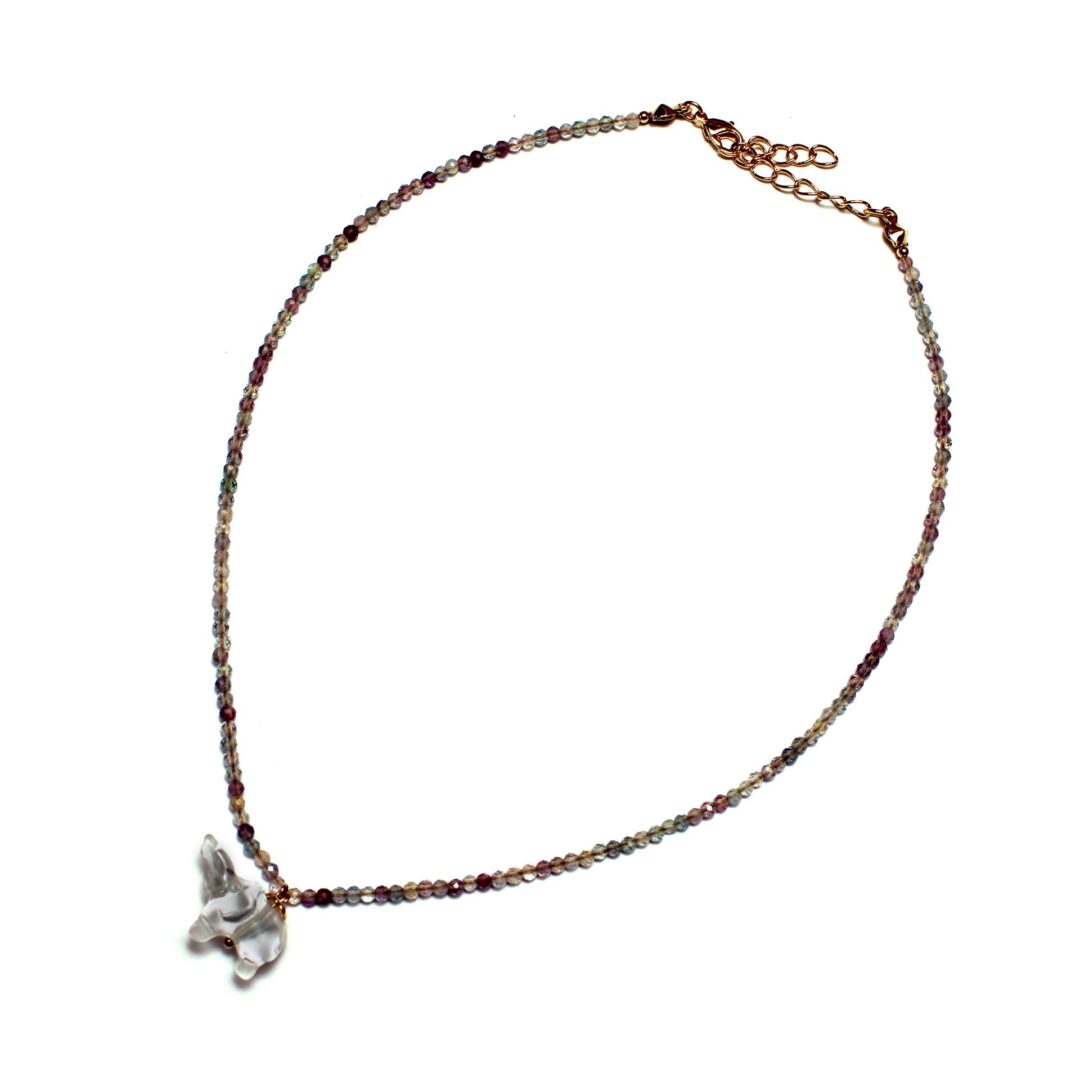 Fluorite & Elegant Quartz Charm