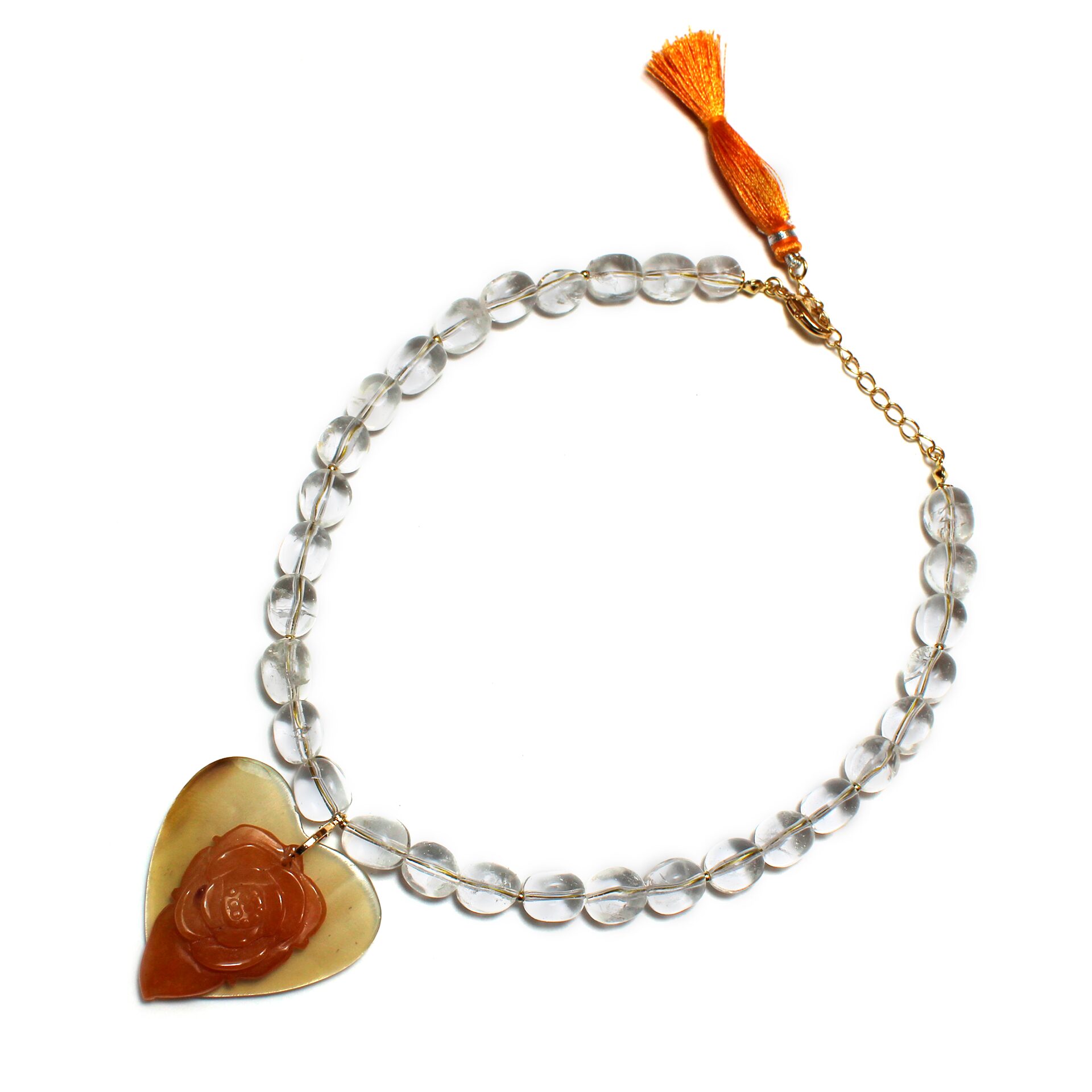 White Quartz & Agate Pendant