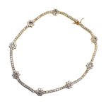 Multi Zircon Rosettes & Gold Edge