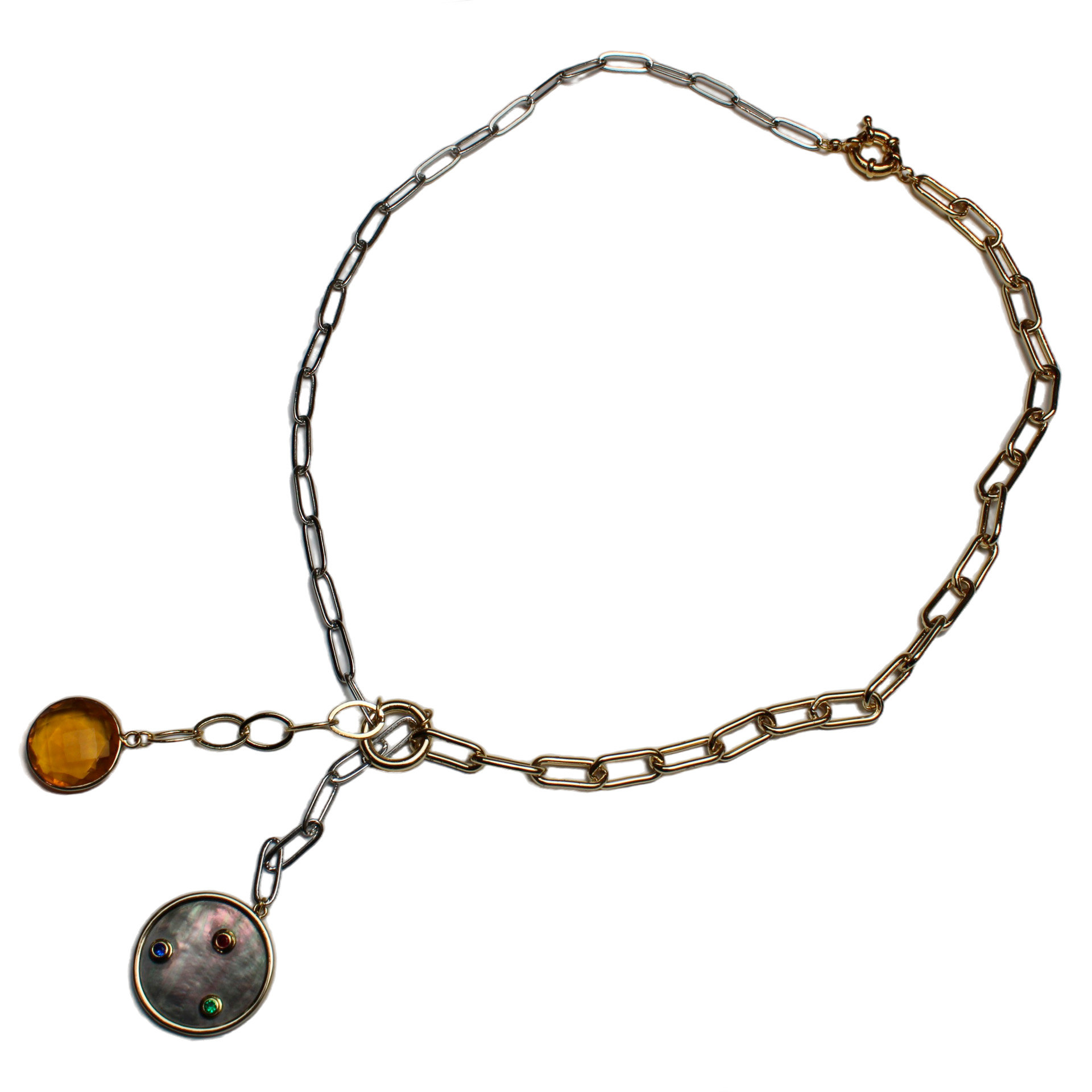 Dual Tone Amber & Mother of Pearl