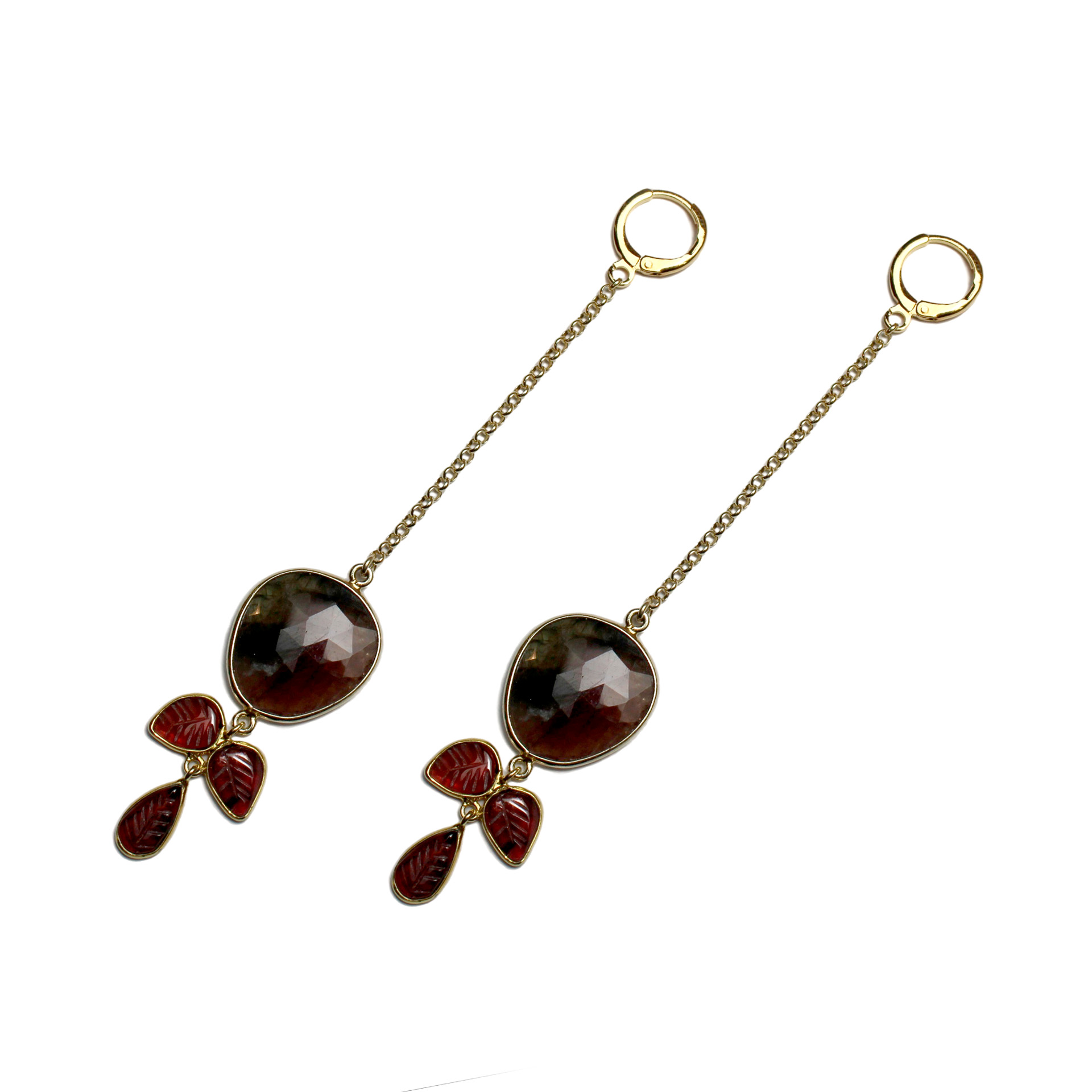 Red Leaves Ruby Dangle
