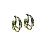 Emerald Crescent Hoops