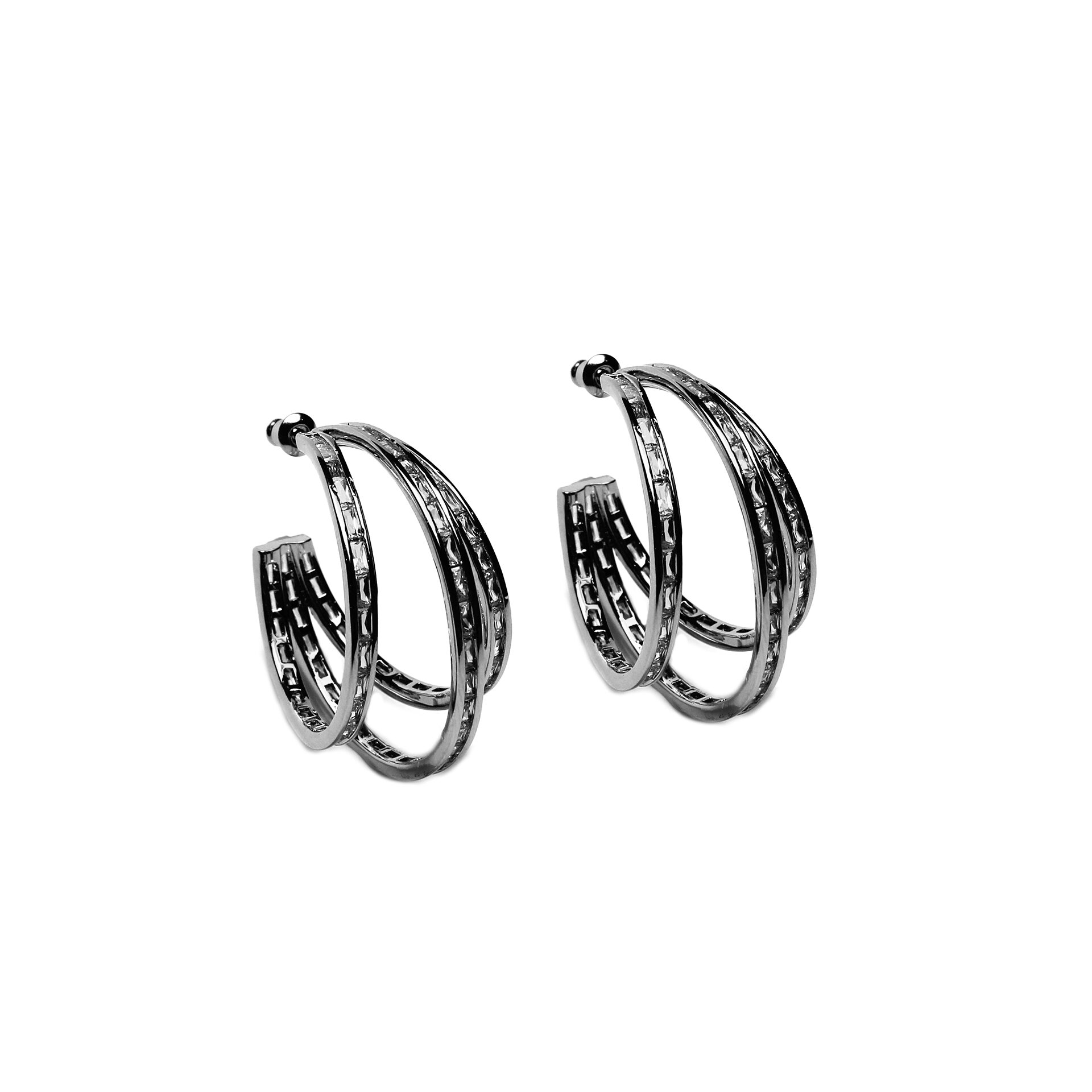 Silver Crescent Hoops