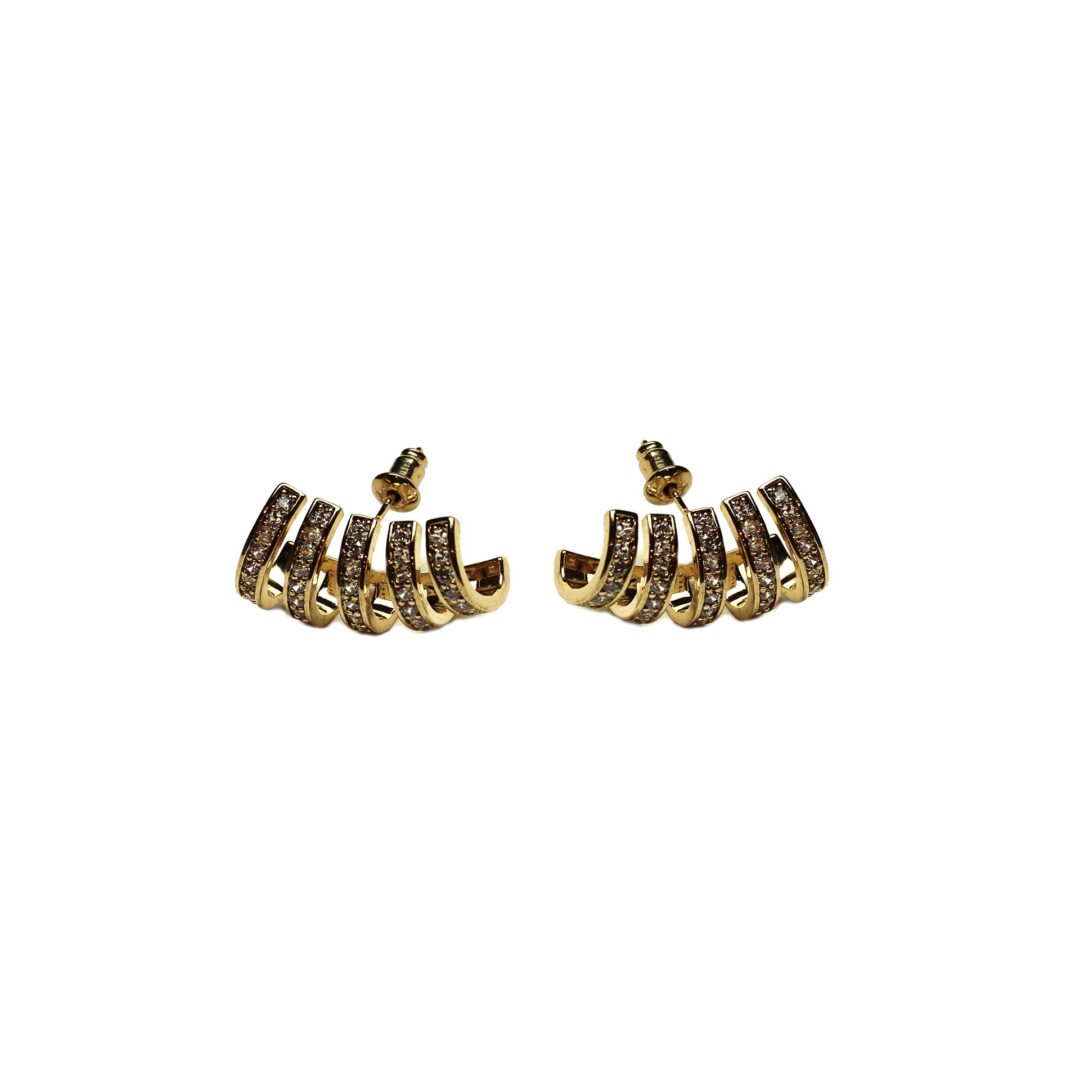 Golden Ripple Hoops