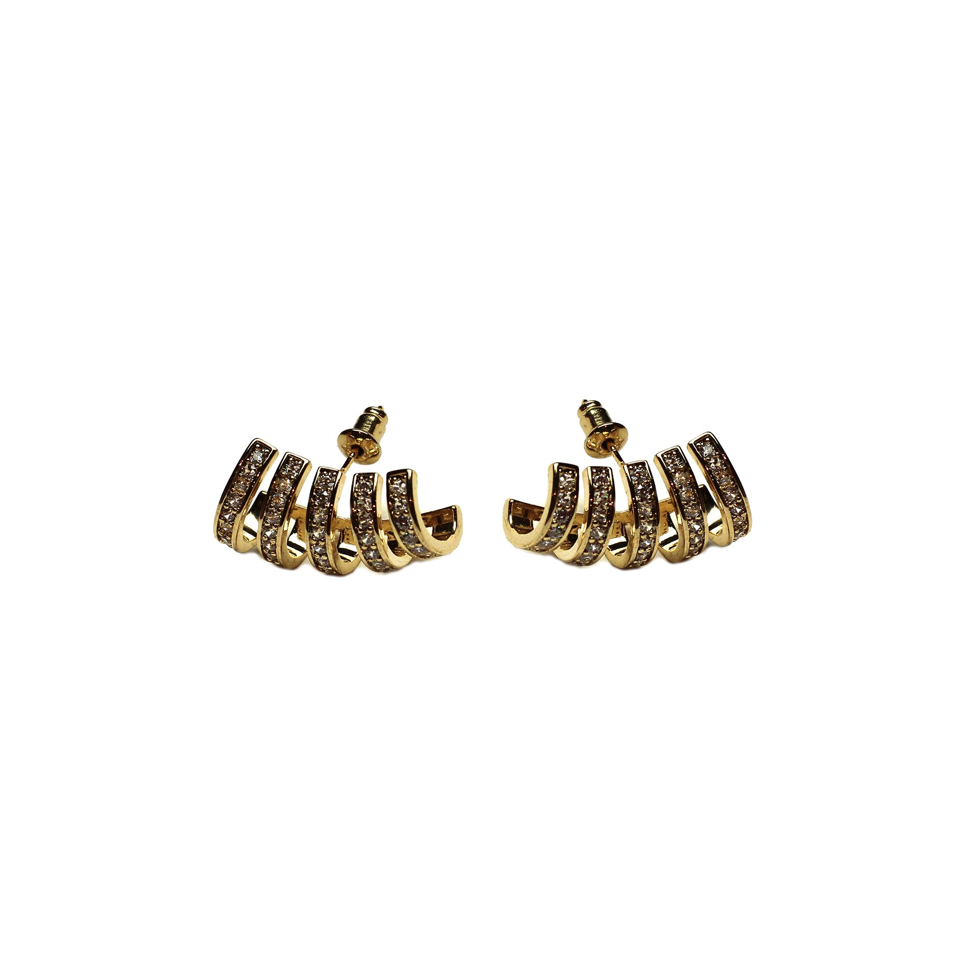 Golden Ripple Hoops