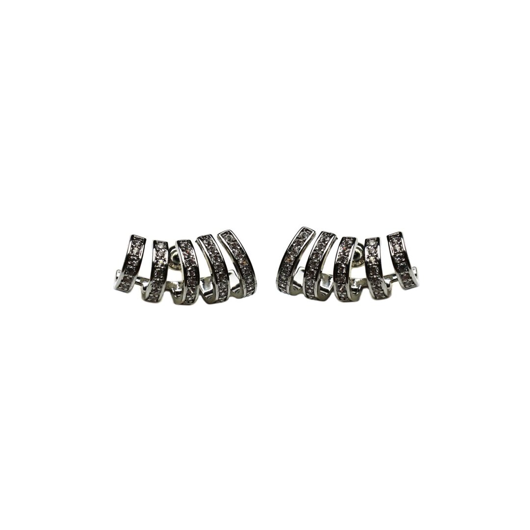 Silver Ripple Hoops