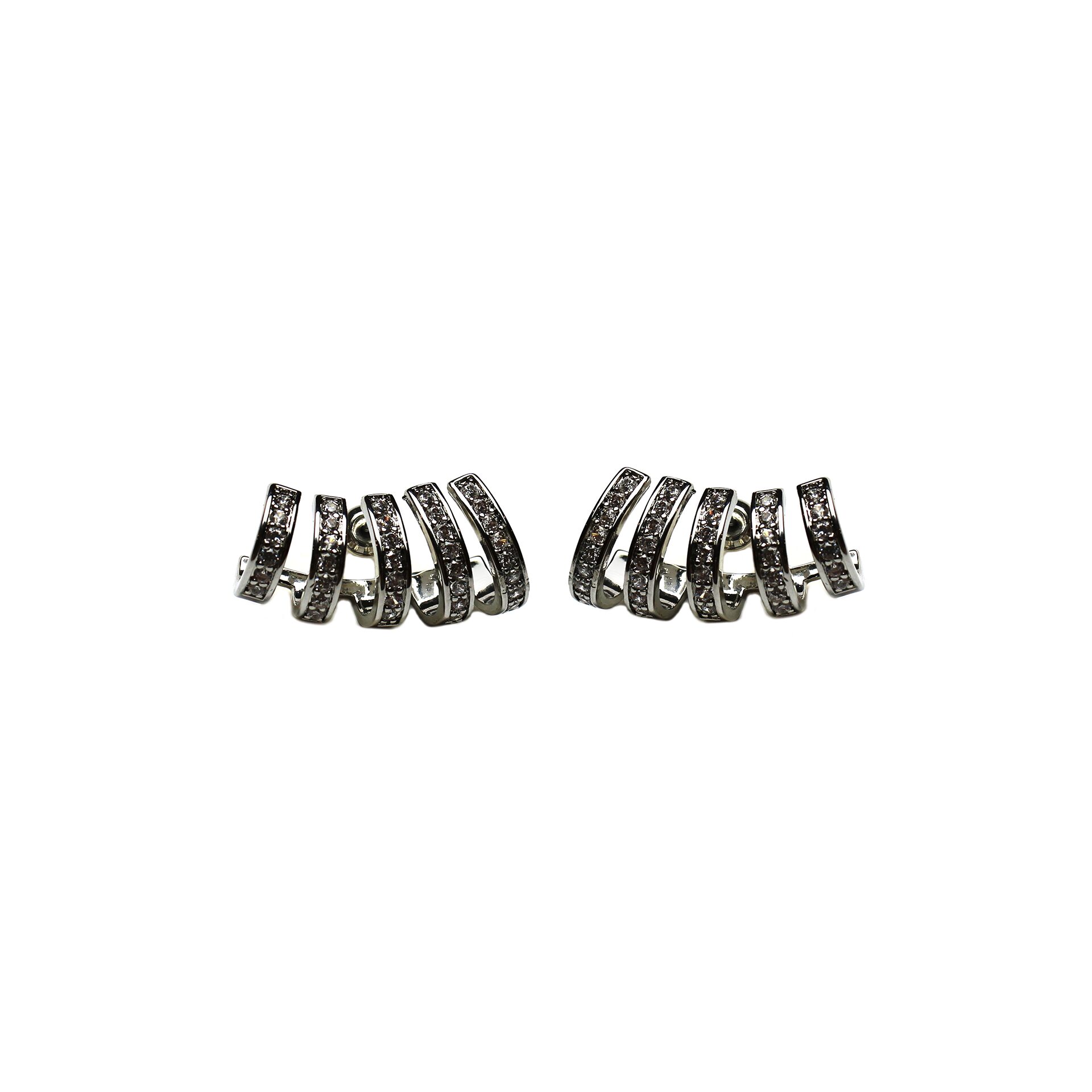 Silver Ripple Hoops